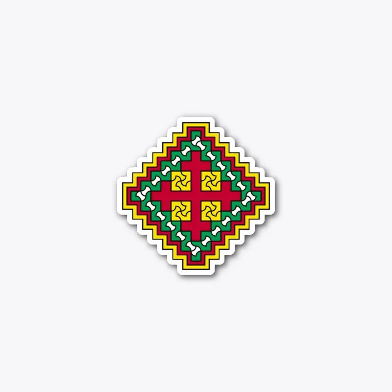 ⲓ Cross Sticker - Traditional Colorway